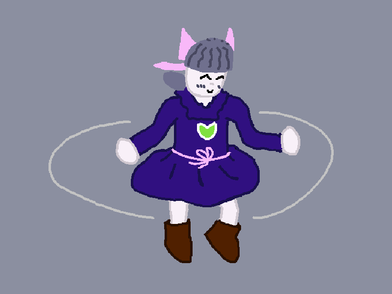 The robot happily does a little spin.