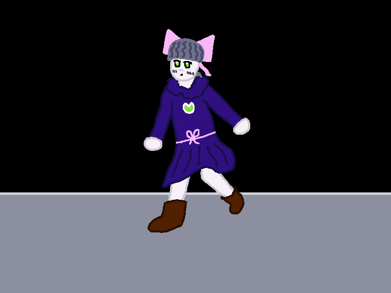 The robot starts walking off-panel.