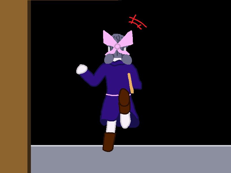 She frolicks away from the camera.