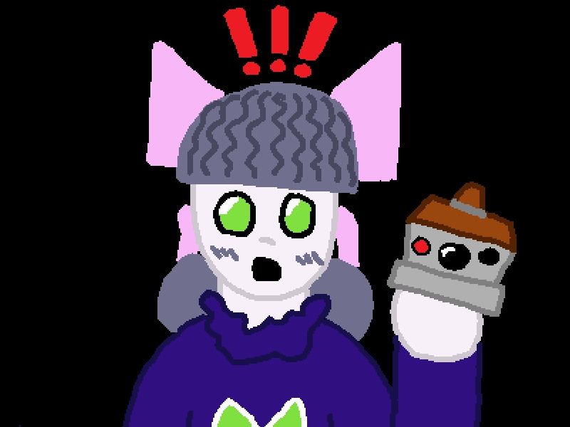 The robot's shocked face.