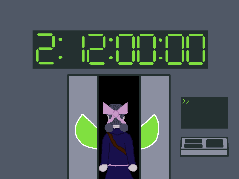 The door starts to close.