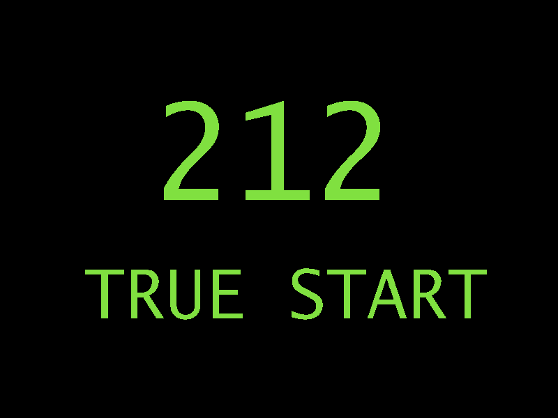 Text reading '212  TRUE START'