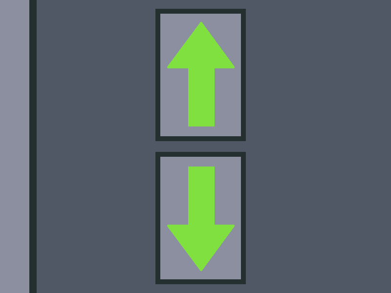 Two buttons, with up and down arrows.